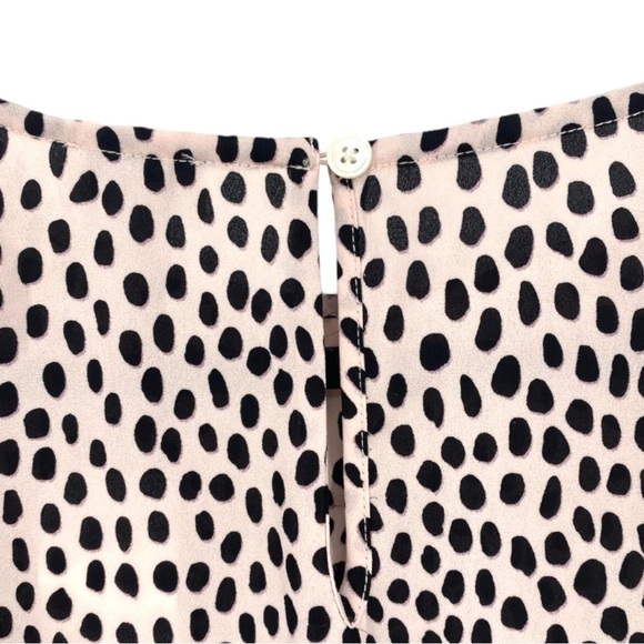 J. Crew Top Womens Extra Extra Small XXS Pink Long Sleeve Leopard Piping Keyhole - Picture 4 of 13